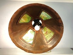 Underside of shade, original intentional lighter patina to increase light reflection to room. 